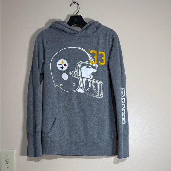 PINK Victoria's Secret Tops - PINK Victoria's Secret Gray Steelers nfl hoodie